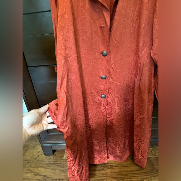 Terracotta-Colored Tunic Layering Duster - Picture 6 of 6